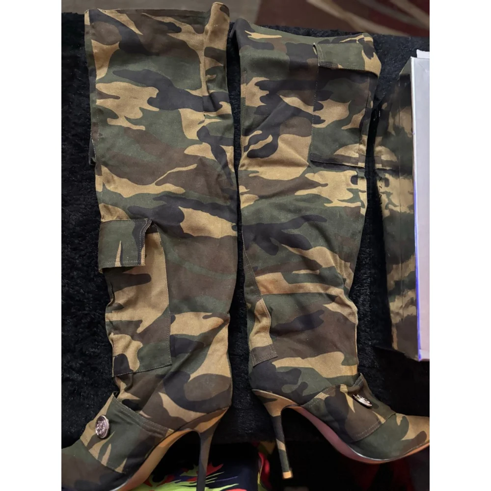 Women's Unbranded Camouflage Over the Knee Boots